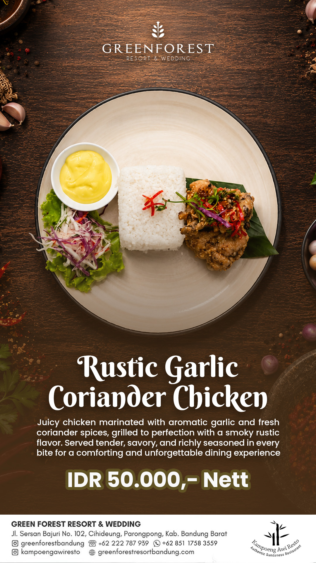 Rustic Garlic Coriander Chicken